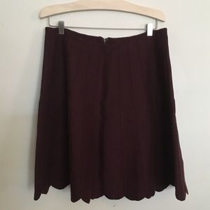 Maroon Scallop Anthropologie Skirt